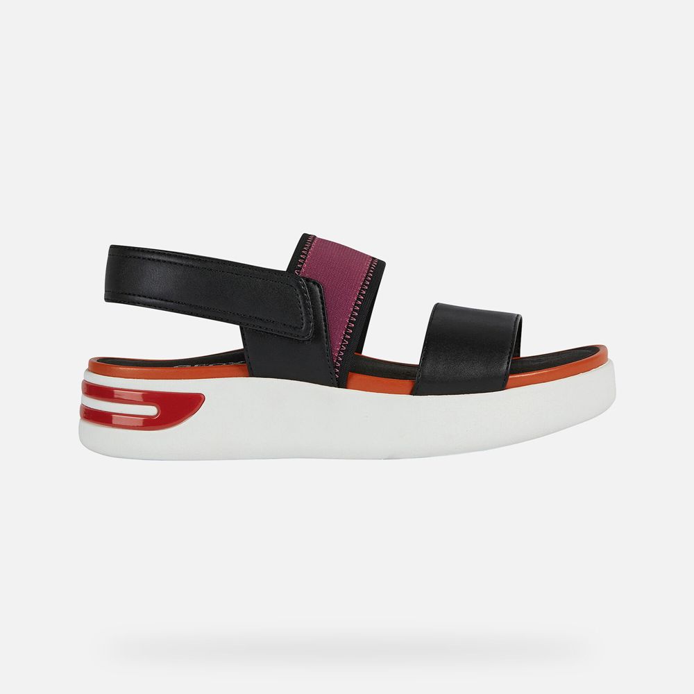 Sandalias Geox Senhora Pretas/Laranja - Ottaya - RTACL2784